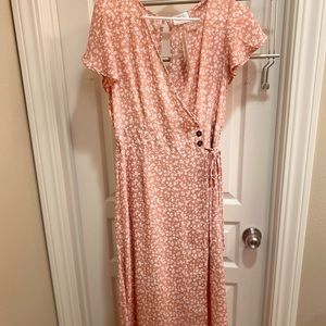 New floral wrap dress